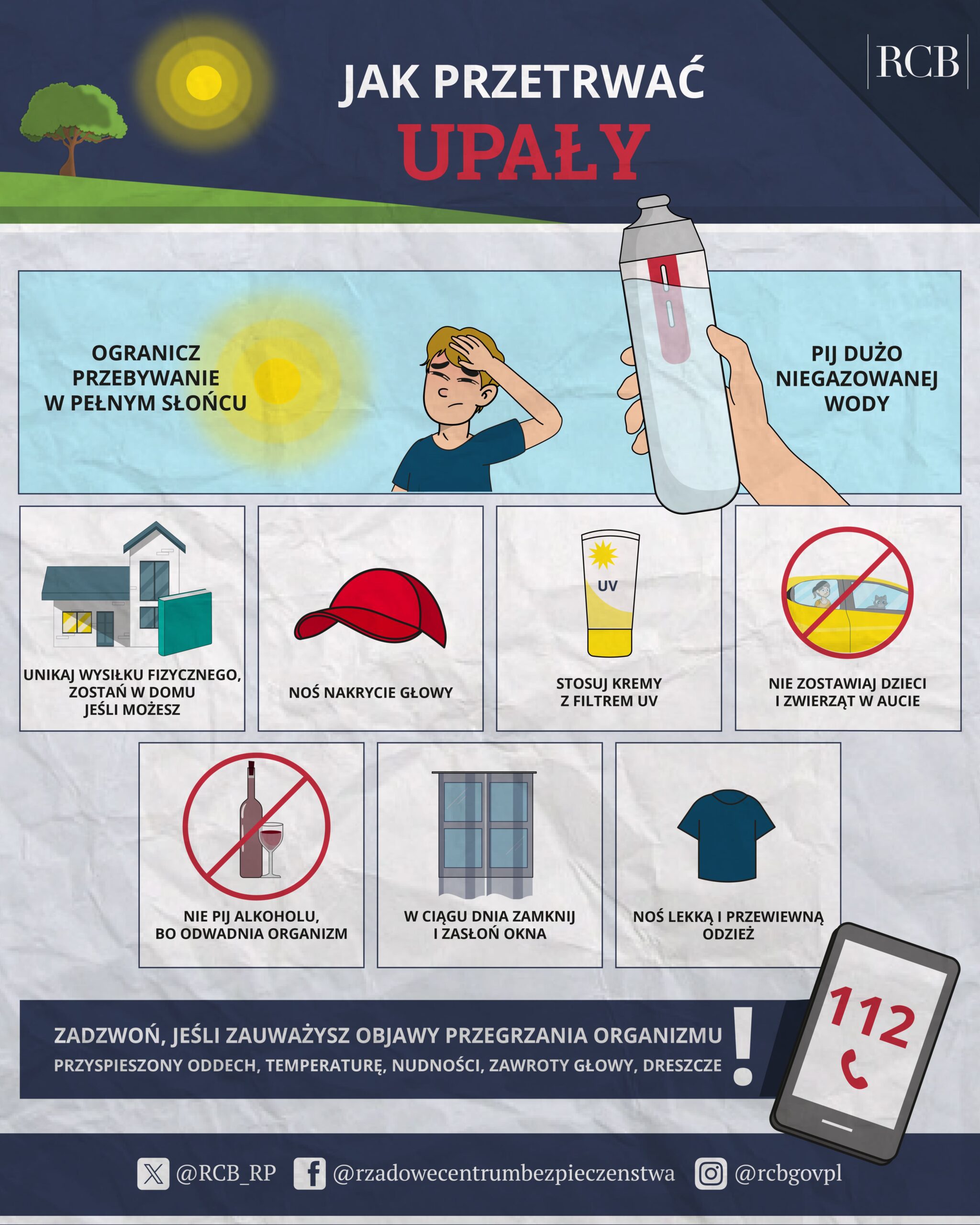 Upały ulotka jak przetrwać upał